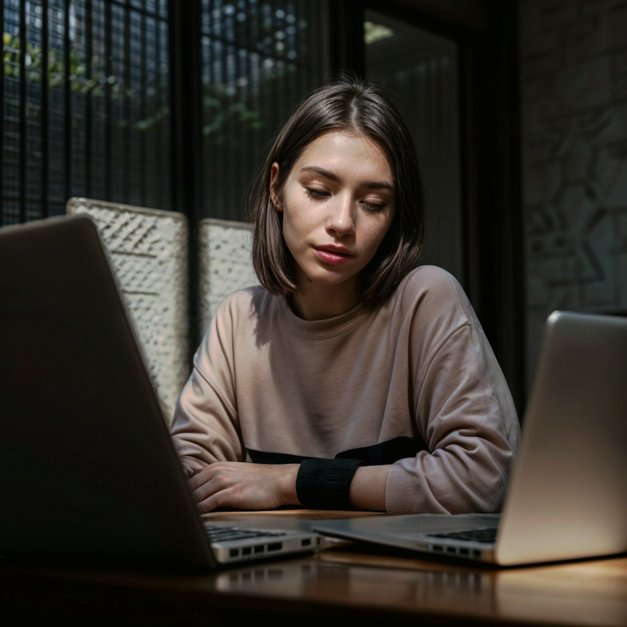 Creative professional working with AI tools